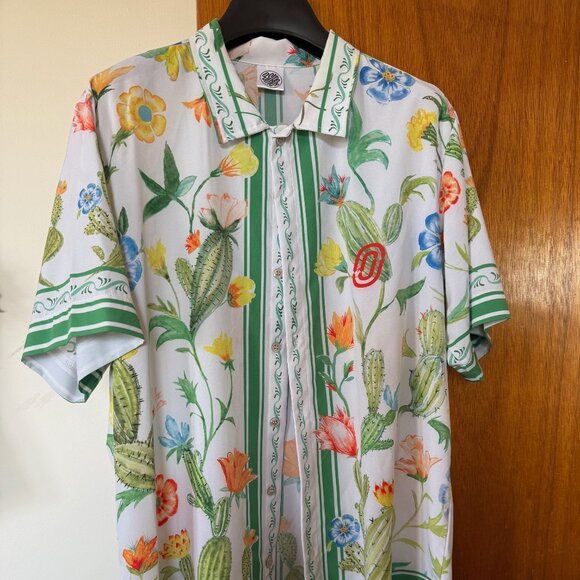 Ostroy Resort Shirt Cactus Flower Size L EUC - Picture 1 of 2